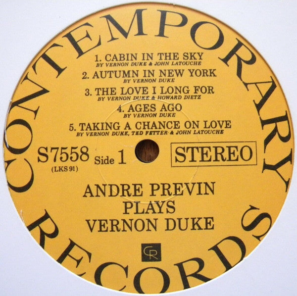 André Previn : André Previn Plays Songs By Vernon Duke (LP,Album,Reissue,Stereo)