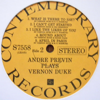 André Previn : André Previn Plays Songs By Vernon Duke (LP,Album,Reissue,Stereo)