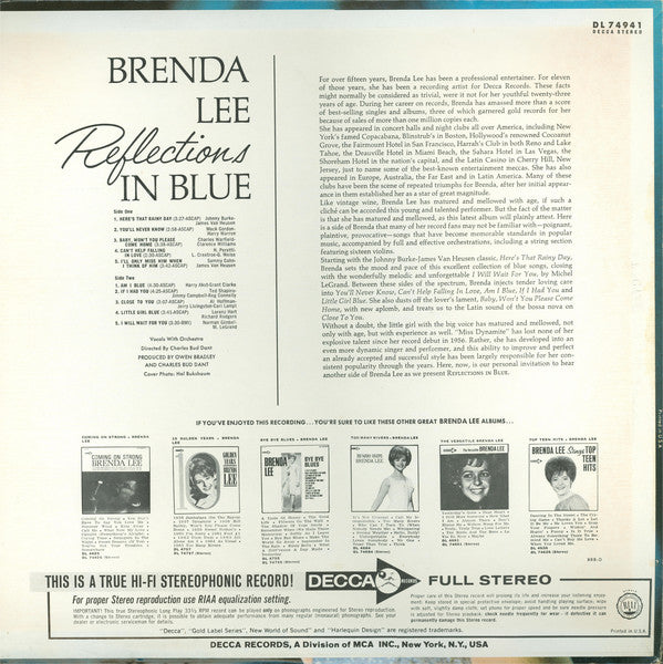 Brenda Lee : Reflections In Blue (LP,Album)