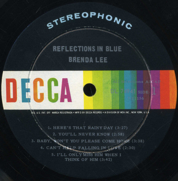 Brenda Lee : Reflections In Blue (LP,Album)