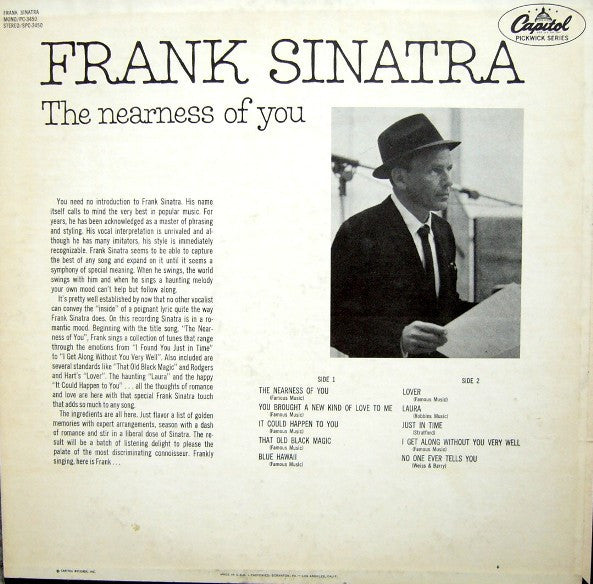 Frank Sinatra : The Nearness Of You (LP,Compilation,Mono)