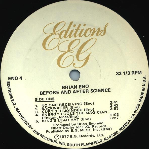 Brian Eno : Before And After Science (LP,Album,Reissue)