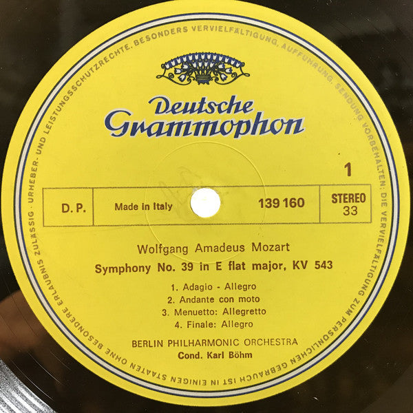 Wolfgang Amadeus Mozart • Karl Böhm, Berliner Philharmoniker : Symphonien Nr. 39 Es-Dur • Nr. 36 »Linzer« (LP,Album,Stereo)