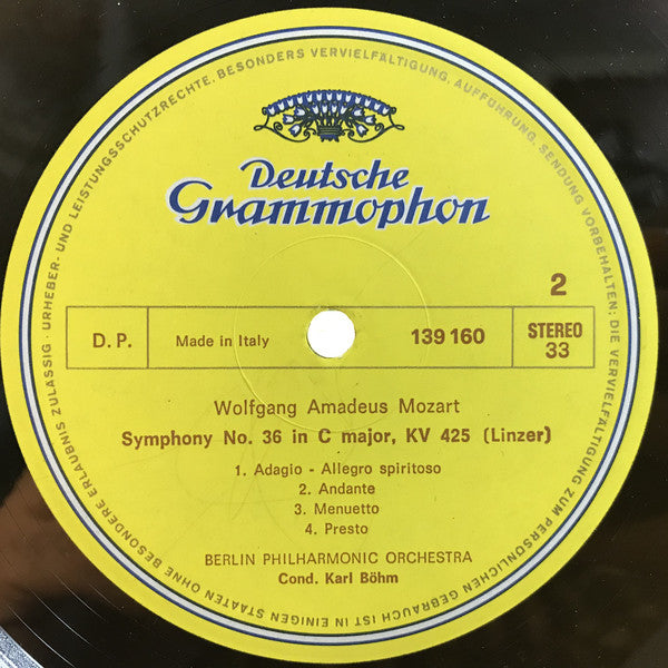 Wolfgang Amadeus Mozart • Karl Böhm, Berliner Philharmoniker : Symphonien Nr. 39 Es-Dur • Nr. 36 »Linzer« (LP,Album,Stereo)