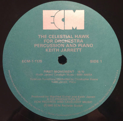 Keith Jarrett : The Celestial Hawk   For Orchestra, Percussion And Piano (LP,Album,Stereo)