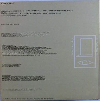 Cliff Rice : Made For Your Love (LP,Album)
