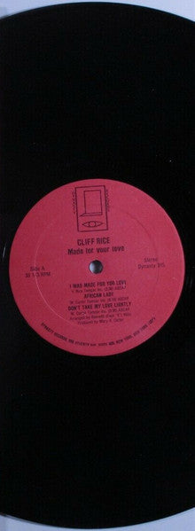 Cliff Rice : Made For Your Love (LP,Album)