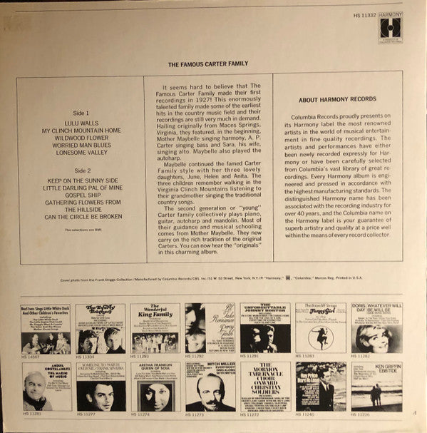 Carter Family, The : The Famous Carter Family (LP,Album,Stereo)