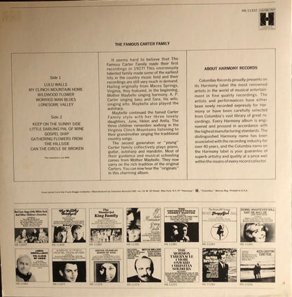 Carter Family, The : The Famous Carter Family (LP,Album,Stereo)