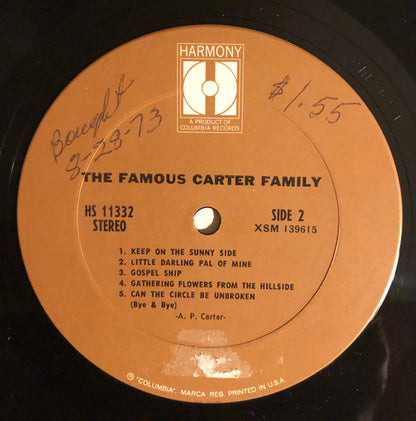 Carter Family, The : The Famous Carter Family (LP,Album,Stereo)