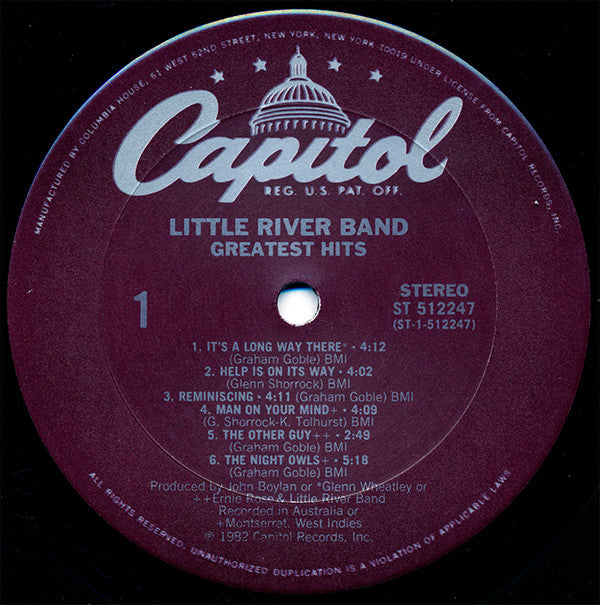 Little River Band : Greatest Hits (LP,Compilation,Club Edition,Stereo)