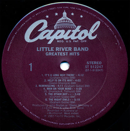 Little River Band : Greatest Hits (LP,Compilation,Club Edition,Stereo)