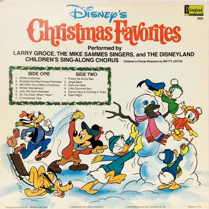 Larry Groce, Mike Sammes Singers And Disneyland Children's Sing-along Chorus, The : Disney's Christmas Favorites (LP)