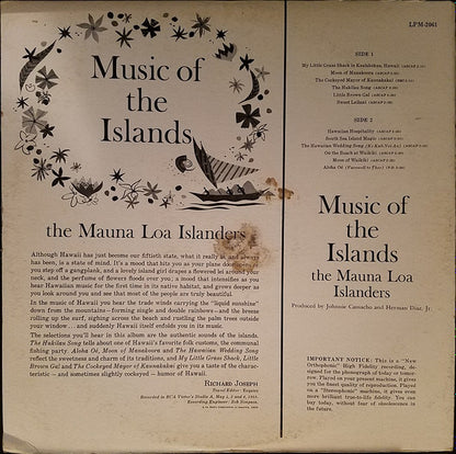 Mauna Loa Islanders, The : Music Of The Islands (LP,Album,Mono)