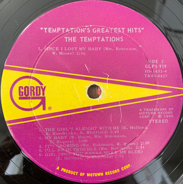 Temptations, The : The Temptations Greatest Hits (LP,Compilation,Stereo)