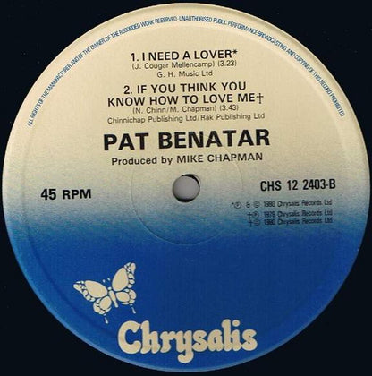 Pat Benatar : We Live For Love (12",Single)