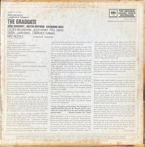 Simon & Garfunkel, Dave Grusin : The Graduate (Original Sound Track Recording) (LP,Album,Stereo)