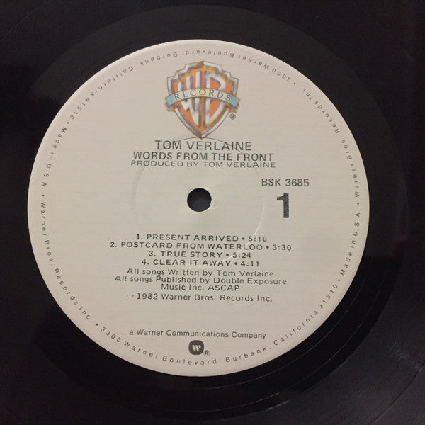 Tom Verlaine : Words From The Front (LP,Album)