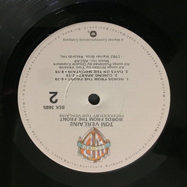 Tom Verlaine : Words From The Front (LP,Album)