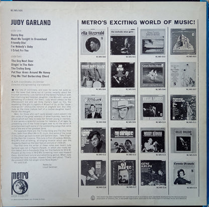 Judy Garland : Judy Garland (LP,Compilation,Mono)