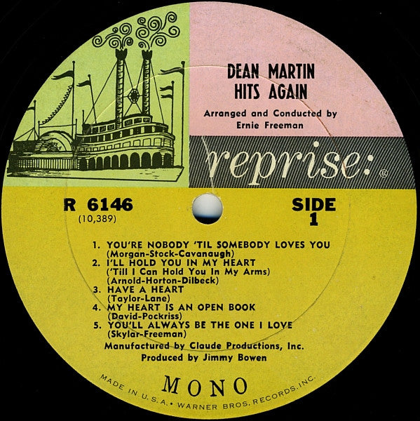 Dean Martin : Dean Martin Hits Again (LP,Album,Mono)