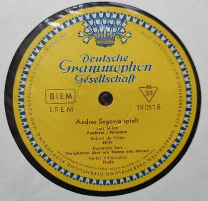 Andrés Segovia : Spielt (LP,Mono)