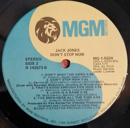 Jack Jones : Don't Stop Now (LP,Album,Club Edition)