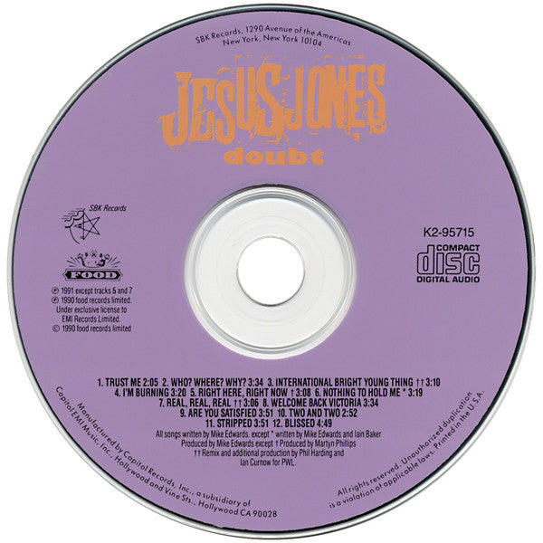 Jesus Jones : Doubt (Album)