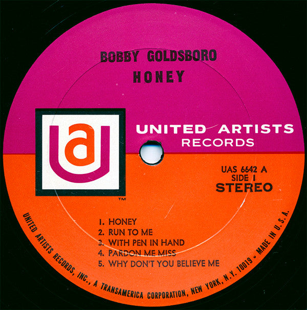 Bobby Goldsboro : Honey (LP,Album,Stereo)