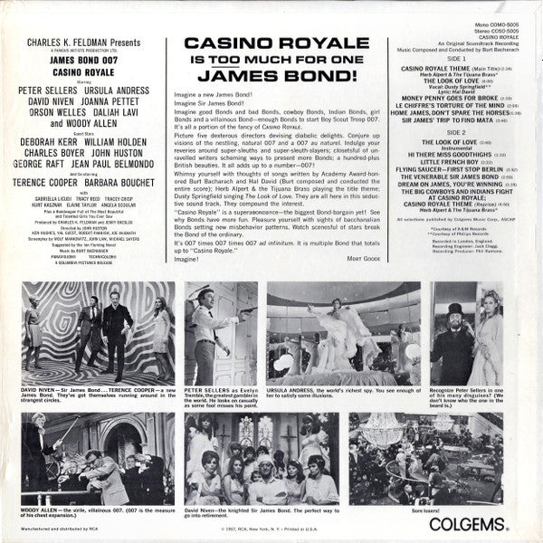Burt Bacharach : Casino Royale (An Original Soundtrack Recording) (LP,Album,Stereo)