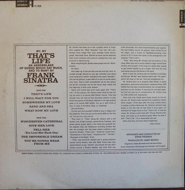 Frank Sinatra : That's Life (LP,Album,Stereo)