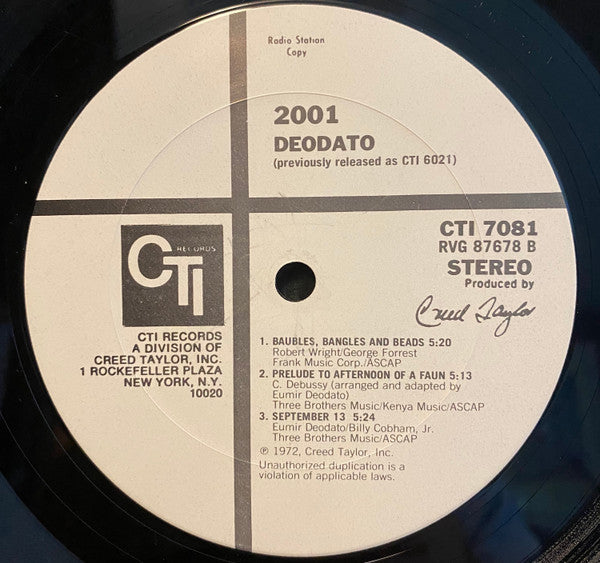 Eumir Deodato : 2001 (LP,Album,Promo,Reissue)