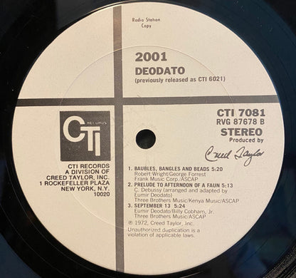 Eumir Deodato : 2001 (LP,Album,Promo,Reissue)