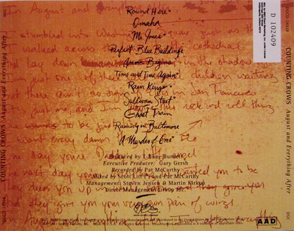 Counting Crows : August And Everything After (Album,Club Edition,Reissue)