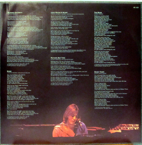 Jackson Browne : Running On Empty (LP,Album,Club Edition)