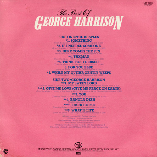 George Harrison : The Best Of George Harrison (LP,Compilation,Reissue,Stereo)