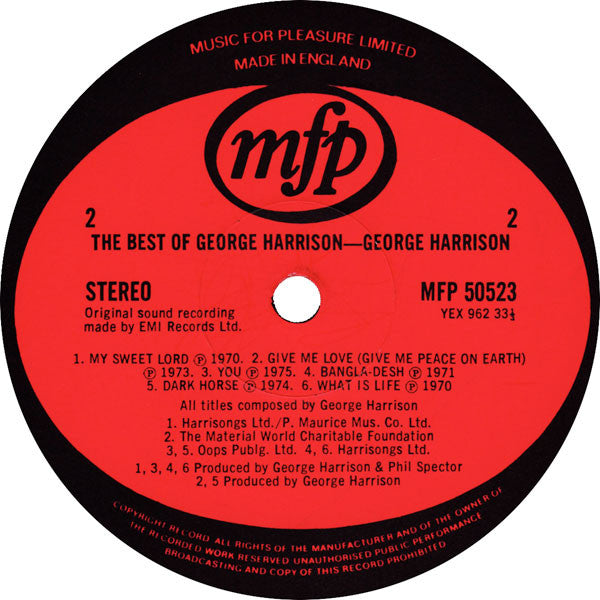 George Harrison : The Best Of George Harrison (LP,Compilation,Reissue,Stereo)