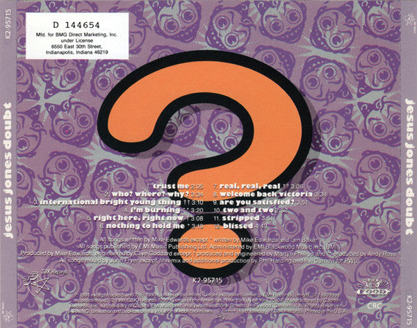 Jesus Jones : Doubt (Album,Club Edition)