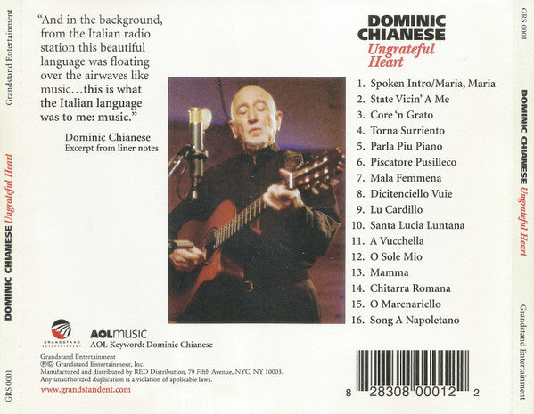 Dominic Chianese : Ungrateful Heart (The Ultimate Italian Collection) (Album)