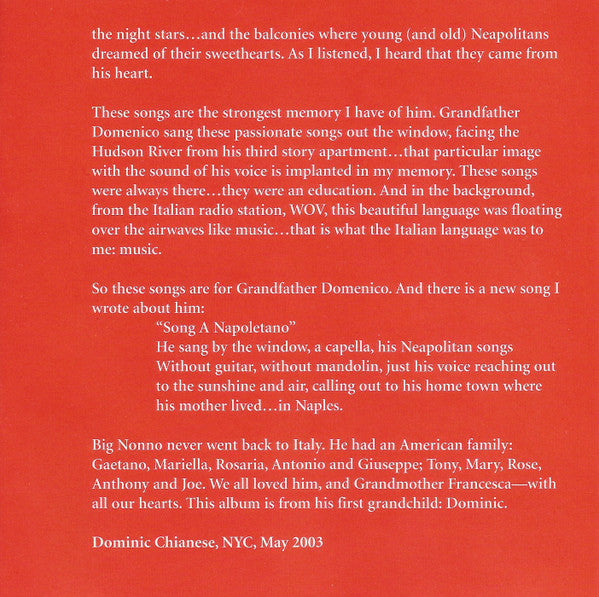 Dominic Chianese : Ungrateful Heart (The Ultimate Italian Collection) (Album)