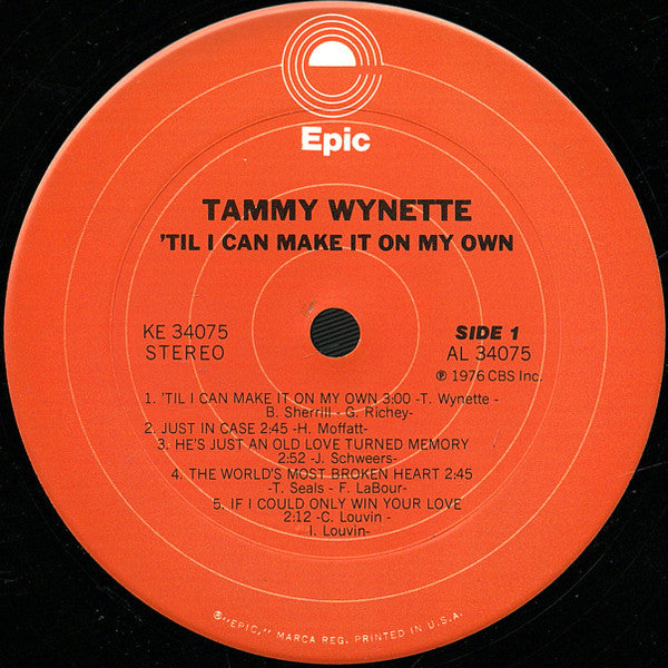 Tammy Wynette : 'Til I Can Make It On My Own (LP,Album,Stereo)