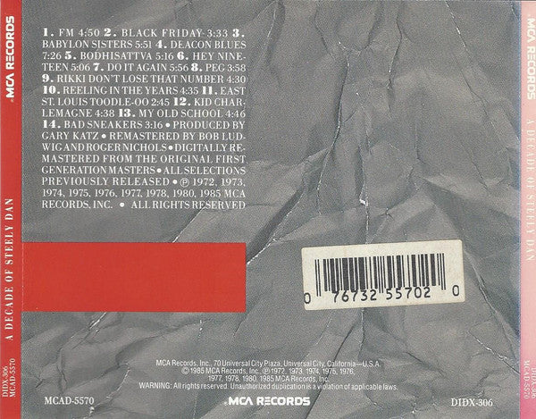 Steely Dan : A Decade Of Steely Dan (Compilation,Remastered)