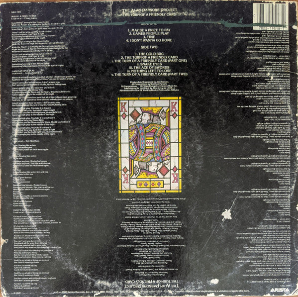 Alan Parsons Project, The : The Turn Of A Friendly Card (LP,Album,Club Edition)