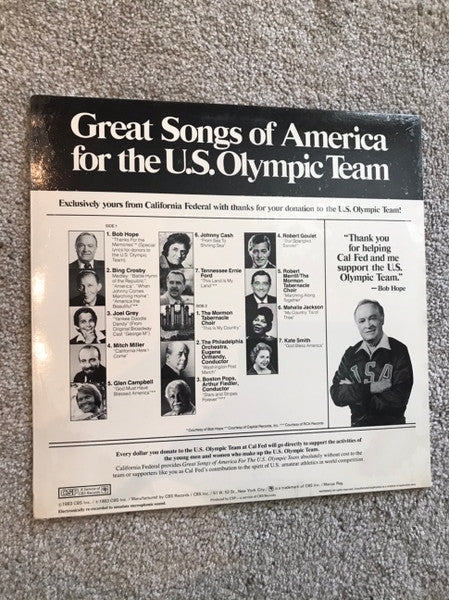 Various : Greatest Songs of America for the U.S. Olympic Team (LP,Compilation,Promo,Stereo)