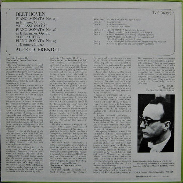 Ludwig van Beethoven, Alfred Brendel : Sonata No. 23; No. 26; No. 27 (LP,Album,Stereo)