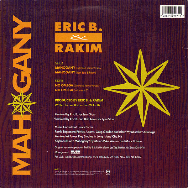 Eric B. & Rakim : Mahogany (12",33 ⅓ RPM,Single)
