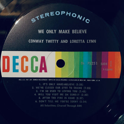 Conway Twitty & Loretta Lynn : We Only Make Believe (LP,Album)