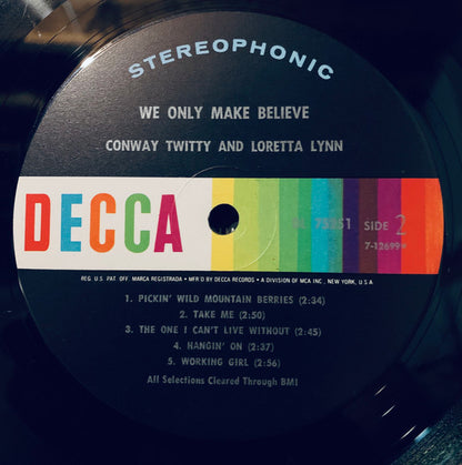 Conway Twitty & Loretta Lynn : We Only Make Believe (LP,Album)