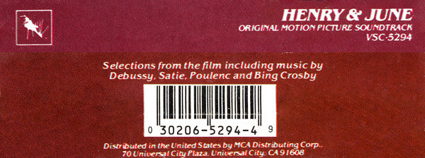 Various : Henry & June (Original Motion Picture Soundtrack) ()