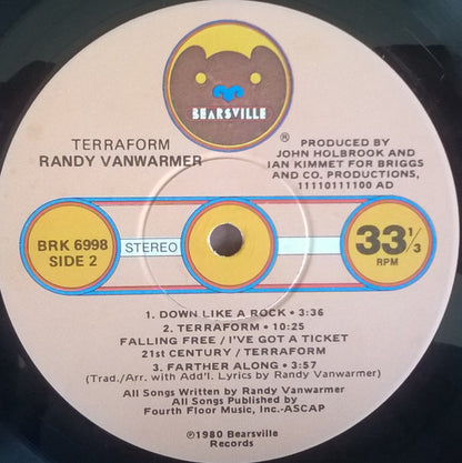 Randy Vanwarmer : Terraform (LP,Album,Stereo)